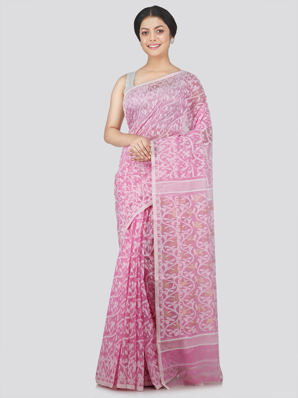 Women's Soft Cotton Jamdani Saree Without Blouse Piece