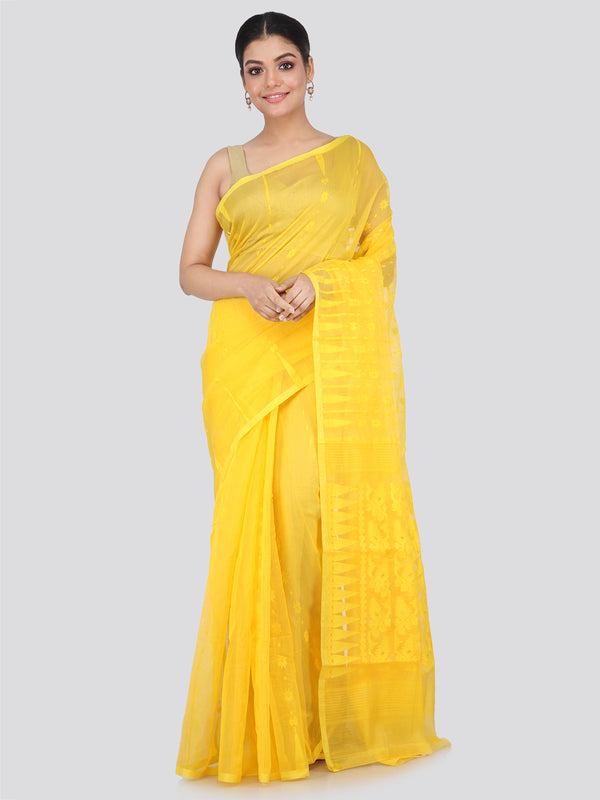 Women's Handloom Jamdani Saree without Blouse Piece