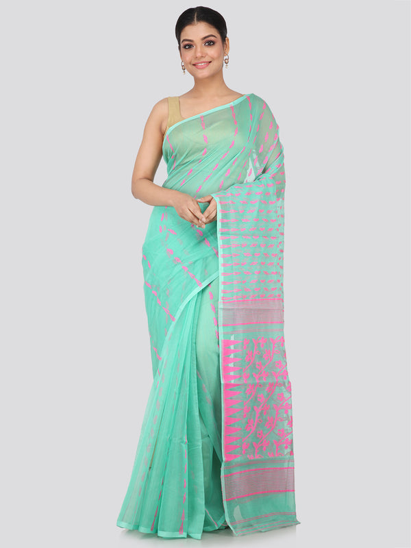 Women's Handloom Jamdani Saree without Blouse Piece