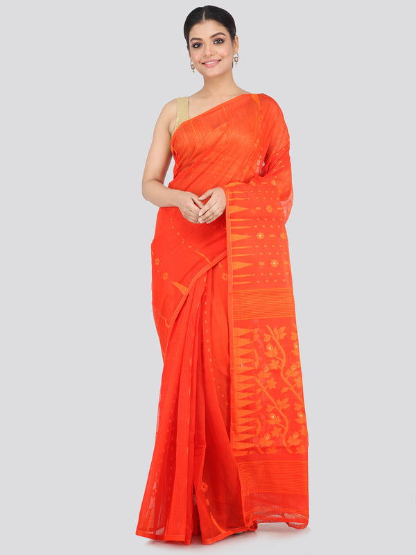 Women's Handloom Jamdani Saree without Blouse Piece