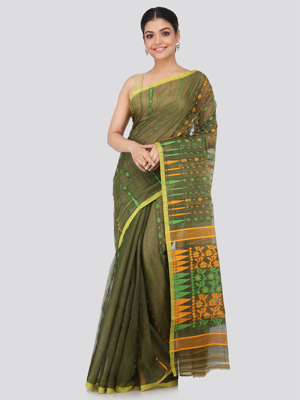 Women's Handloom Jamdani Saree without Blouse Piece