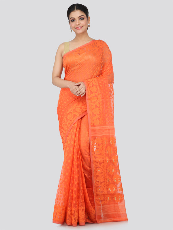 Women's Handloom Jamdani Saree without Blouse Piece