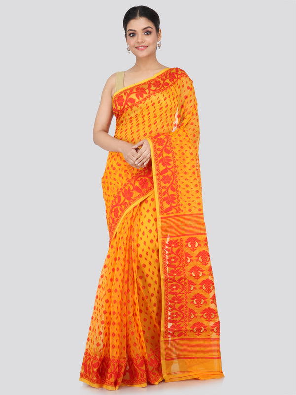 Women's Handloom Jamdani Saree without Blouse Piece