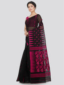 Women's Soft Cotton Blend Jamdani Saree Without Blouse Piece