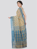 Women's Soft Cotton Blend Jamdani Saree Without Blouse Piece