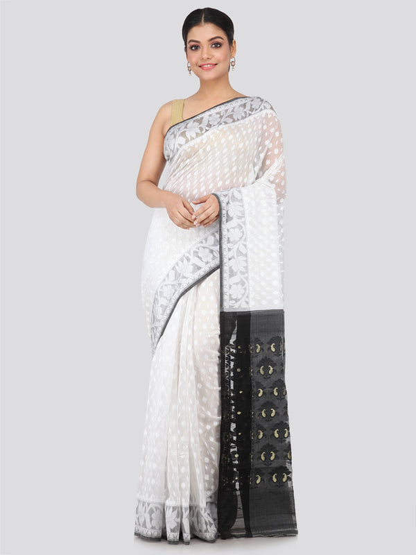 Women's Handloom Jamdani Saree without Blouse Piece