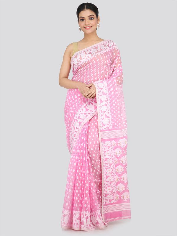 Women's Handloom Jamdani Saree without Blouse Piece