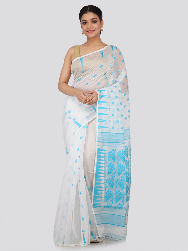 Women's Handloom Jamdani Saree without Blouse Piece