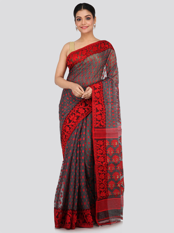 Women's Handloom Jamdani Saree without Blouse Piece