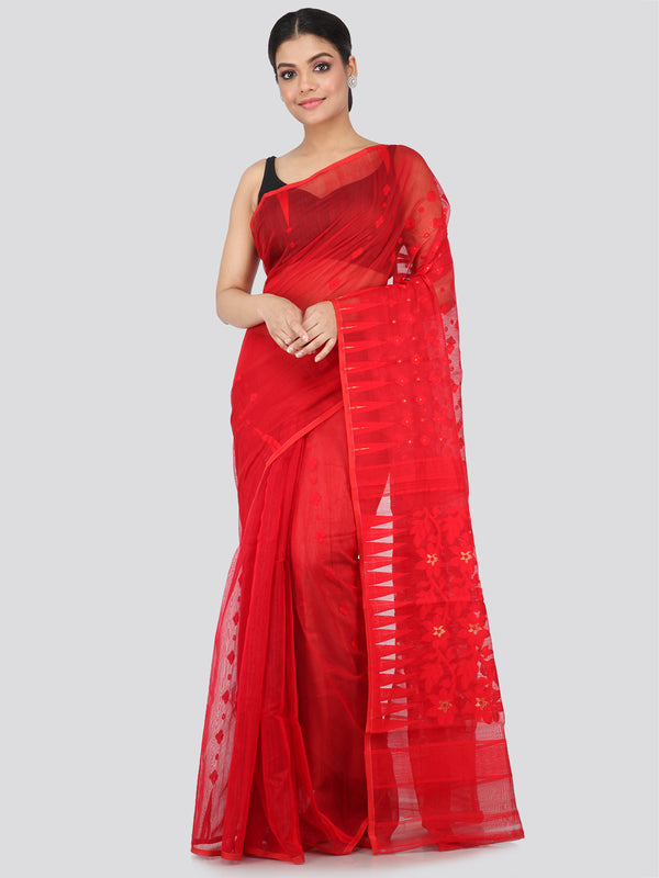 Women's Handloom Jamdani Saree without Blouse Piece