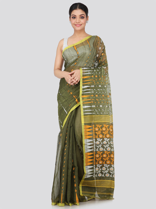 Women's Handloom Jamdani Saree without Blouse Piece