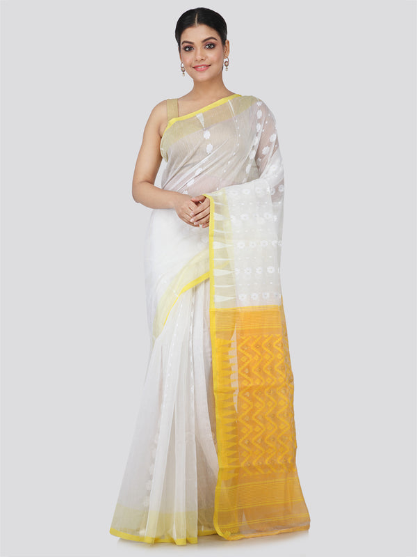 Women's Handloom Jamdani Saree without Blouse Piece