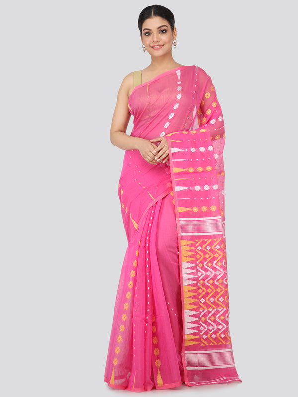 Women's Handloom Jamdani Saree without Blouse Piece