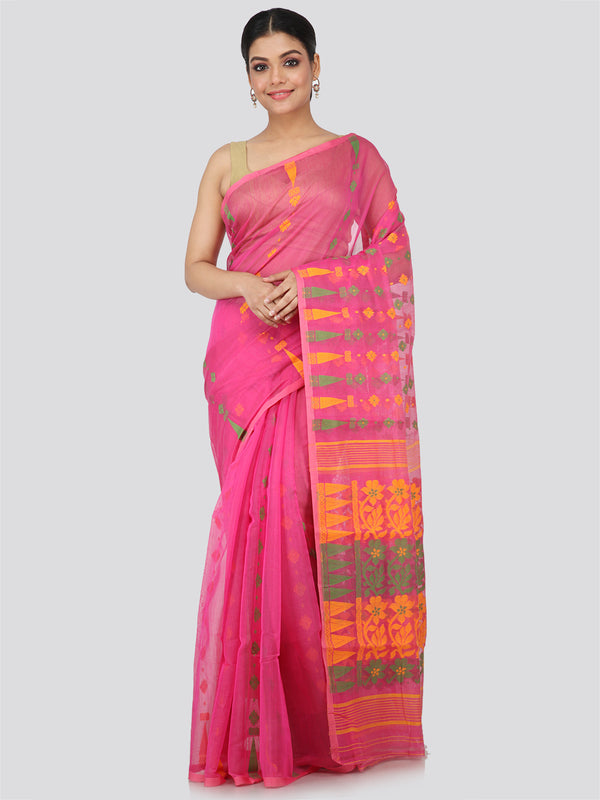 Women's Handloom Jamdani Saree without Blouse Piece