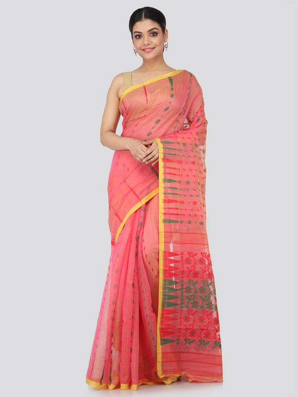 Women's Handloom Jamdani Saree without Blouse Piece