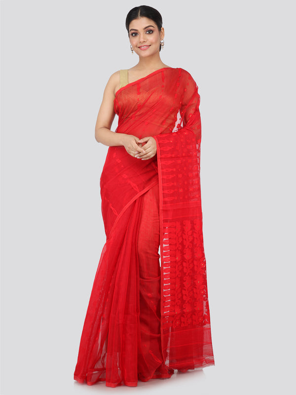 Women's Handloom Jamdani Saree without Blouse Piece