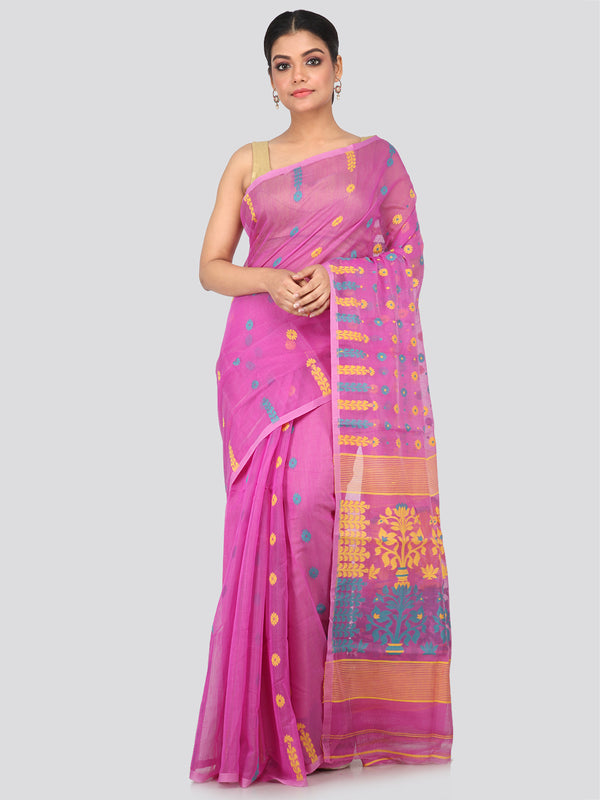 Women's Handloom Jamdani Saree without Blouse Piece