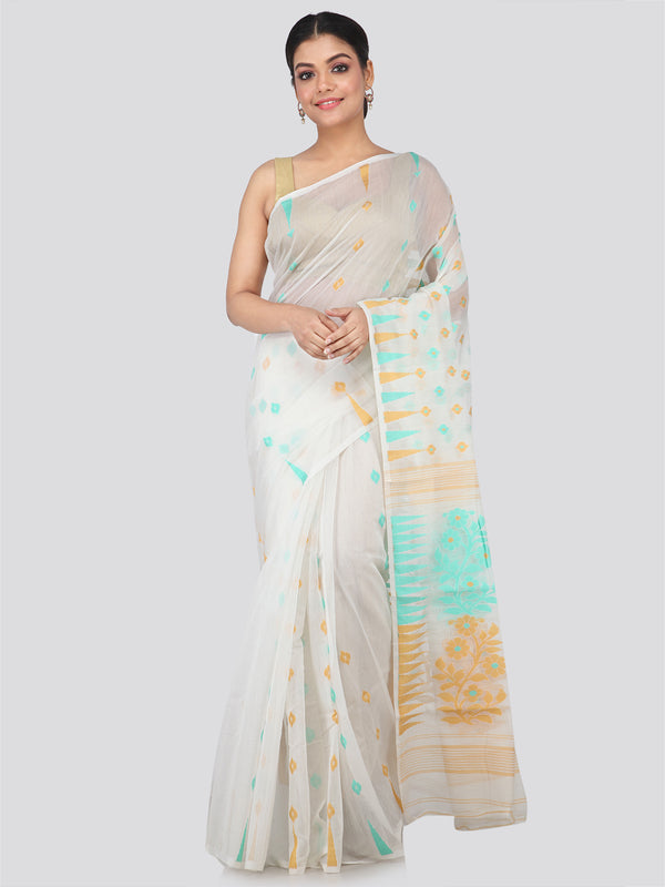 Women's Handloom Jamdani Saree without Blouse Piece