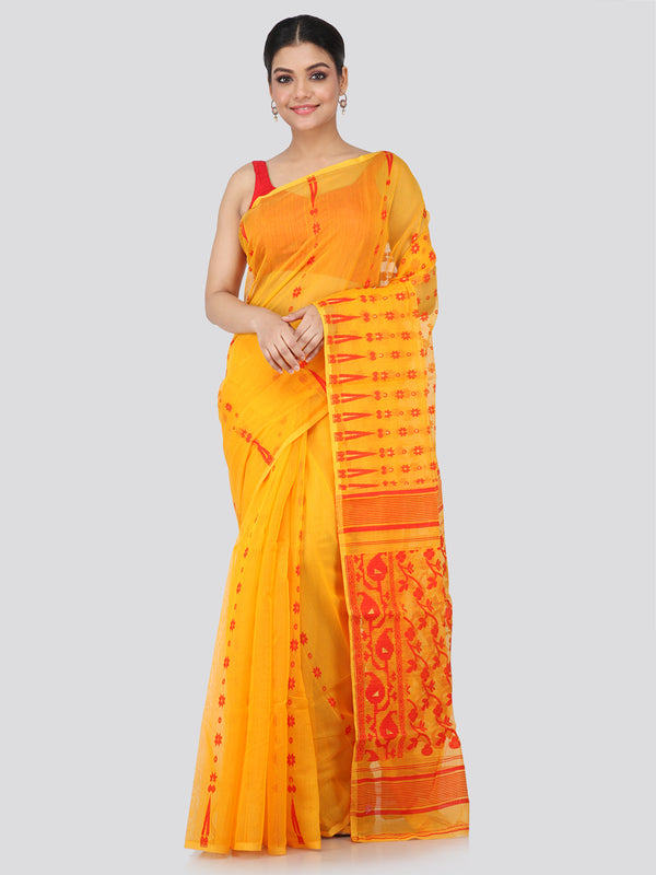 Women's Handloom Jamdani Saree without Blouse Piece