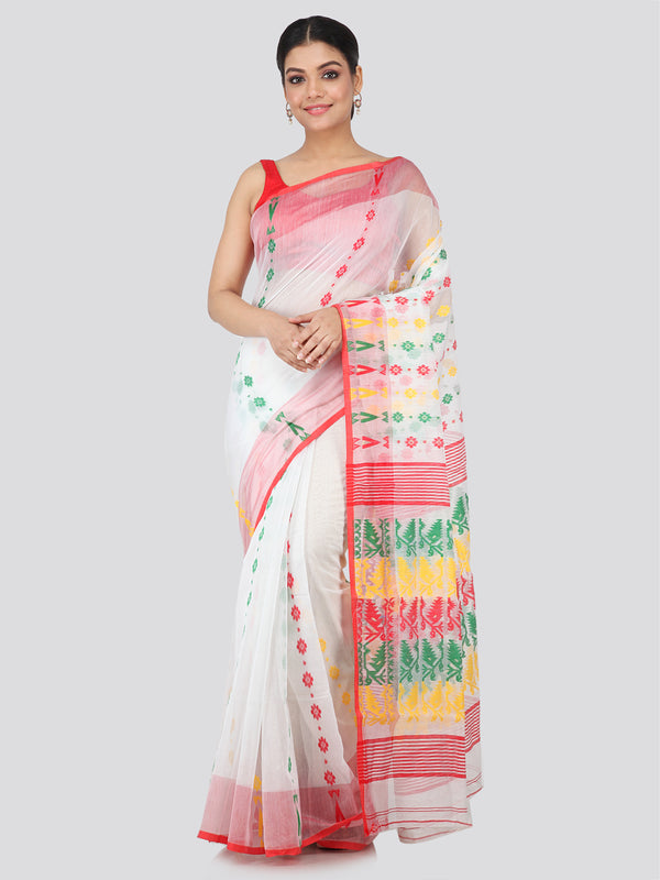 Women's Handloom Jamdani Saree without Blouse Piece