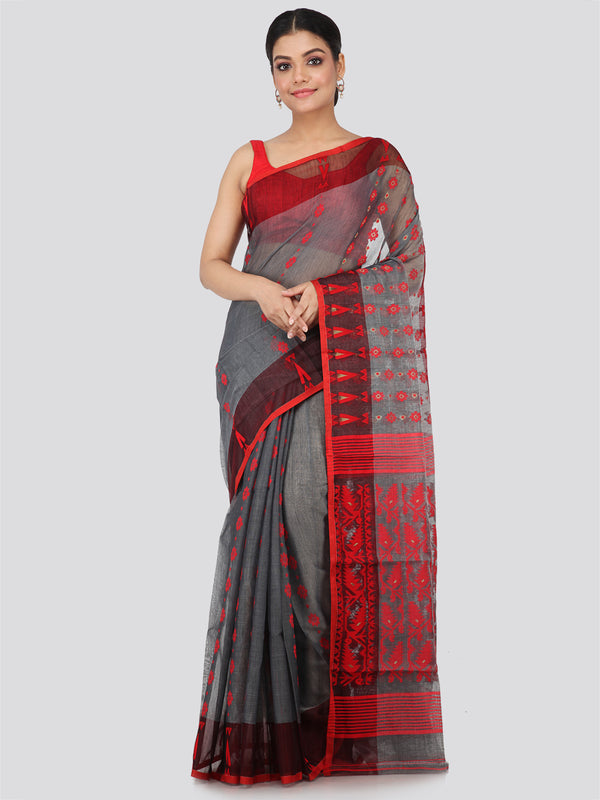 Women's Handloom Jamdani Saree without Blouse Piece