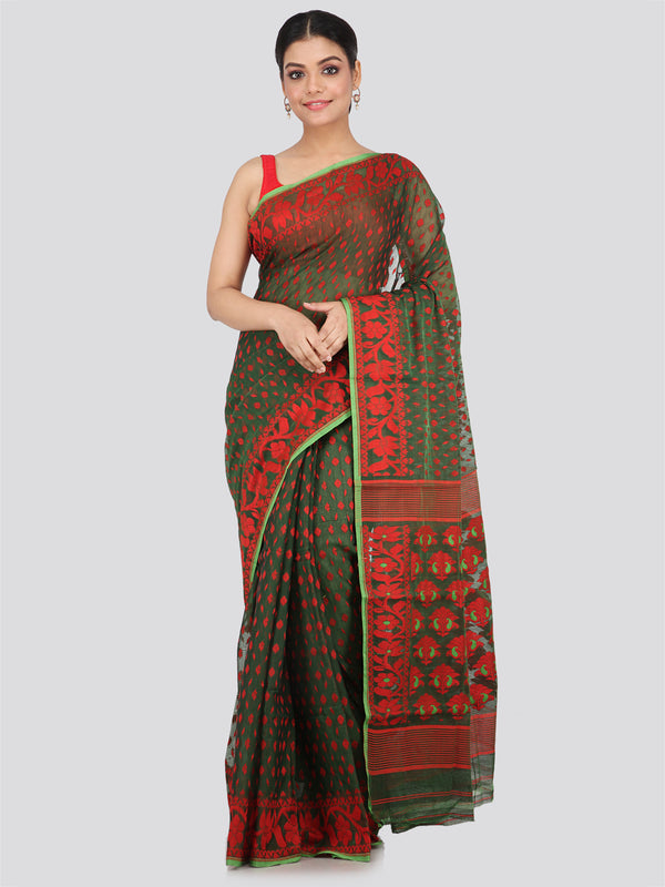 Women's Handloom Jamdani Saree without Blouse Piece