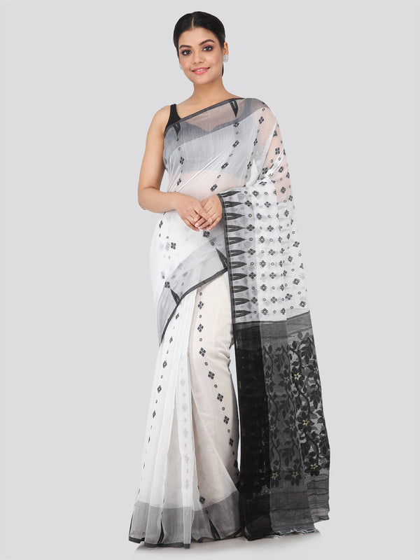 Women's Handloom Jamdani Saree without Blouse Piece