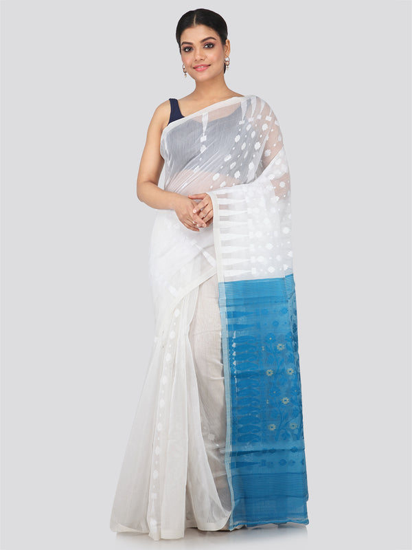 Women's Handloom Jamdani Saree without Blouse Piece