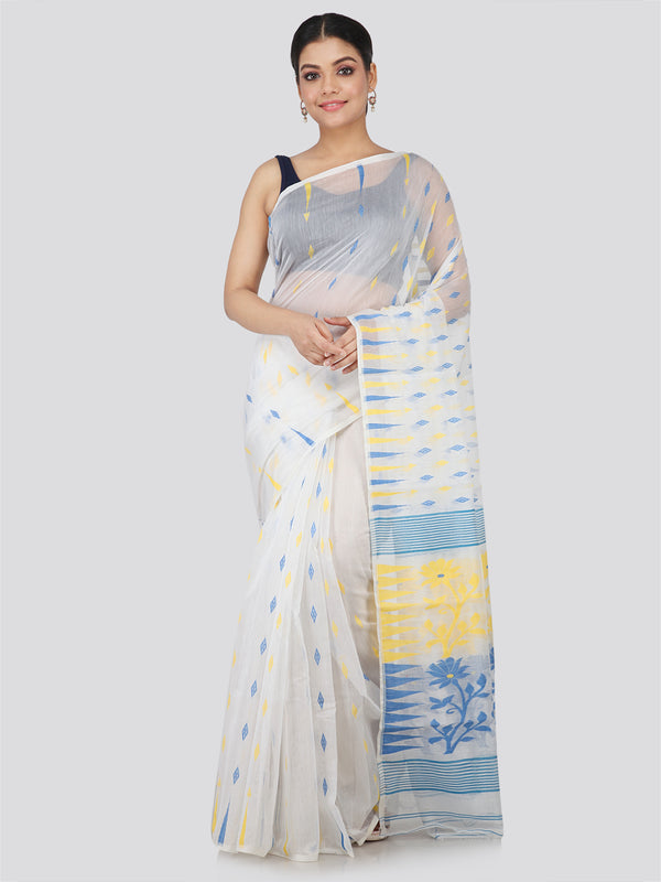 Women's Handloom Jamdani Saree without Blouse Piece