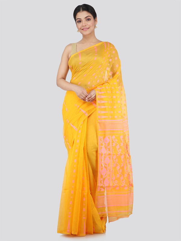 Women's Pure Cotton Jamdani Saree Without Blouse Piece