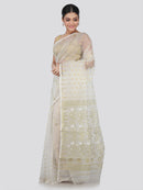 Women's Handloom Resham Silk Jamdani Saree without Blouse Piece