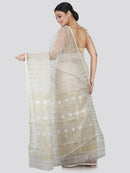 Women's Handloom Resham Silk Jamdani Saree without Blouse Piece