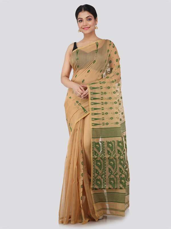 Women's Pure Cotton Jamdani Saree Without Blouse Piece