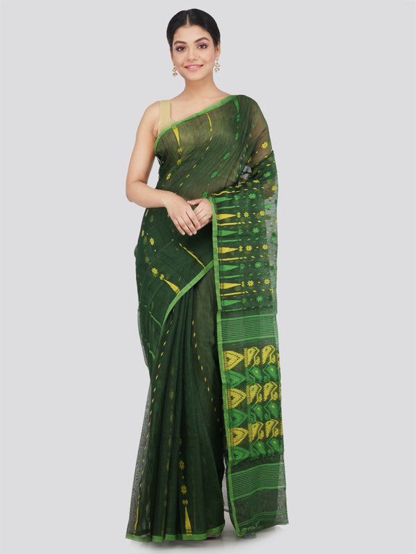 Women's Pure Cotton Jamdani Saree Without Blouse Piece