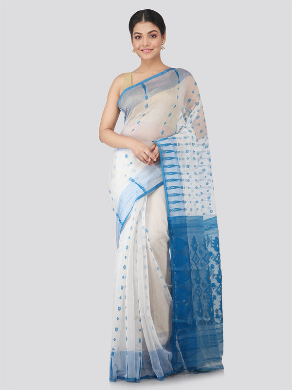 Women's Pure Cotton Jamdani Saree Without Blouse Piece