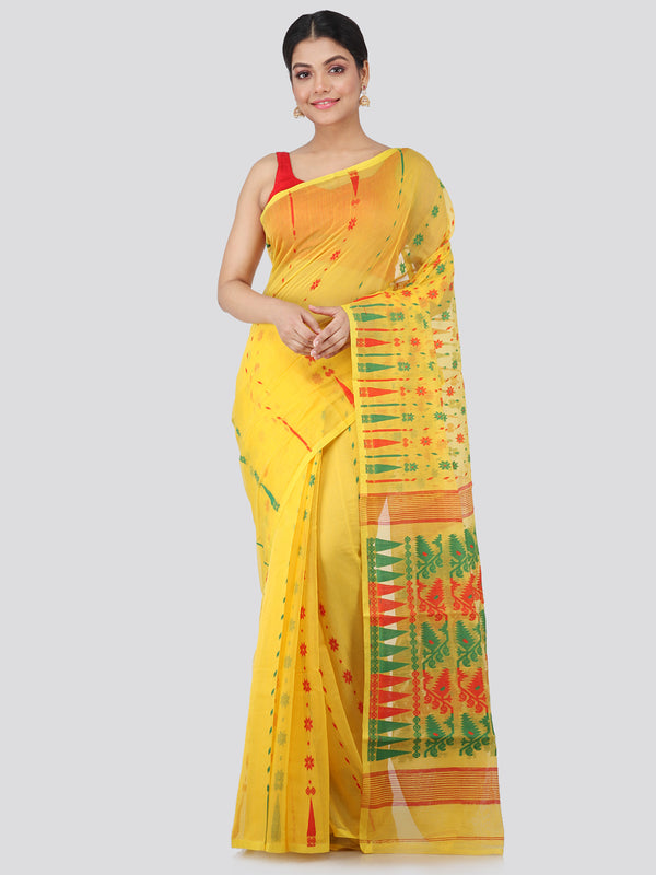 Women's Pure Cotton Jamdani Saree Without Blouse Piece