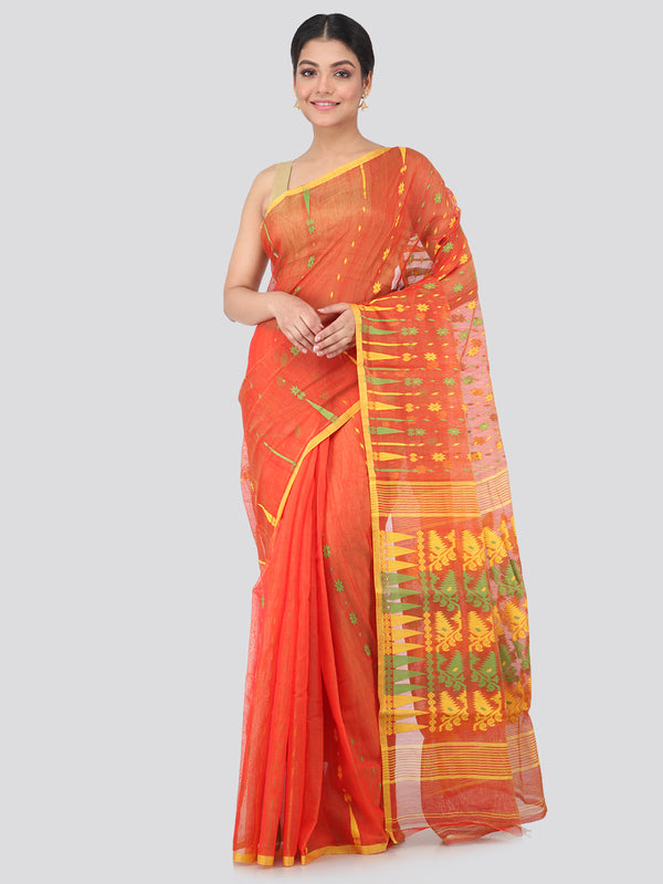 Women's Pure Cotton Jamdani Saree Without Blouse Piece