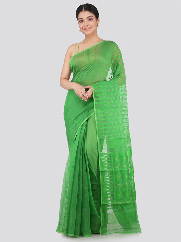 Women's Pure Cotton Jamdani Saree Without Blouse Piece