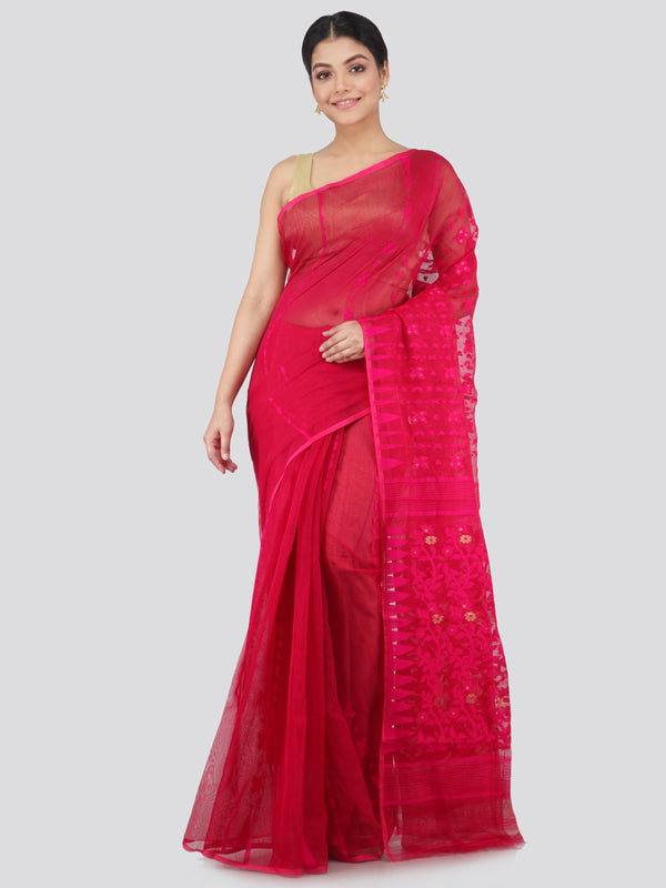 Women's Pure Cotton Jamdani Saree Without Blouse Piece