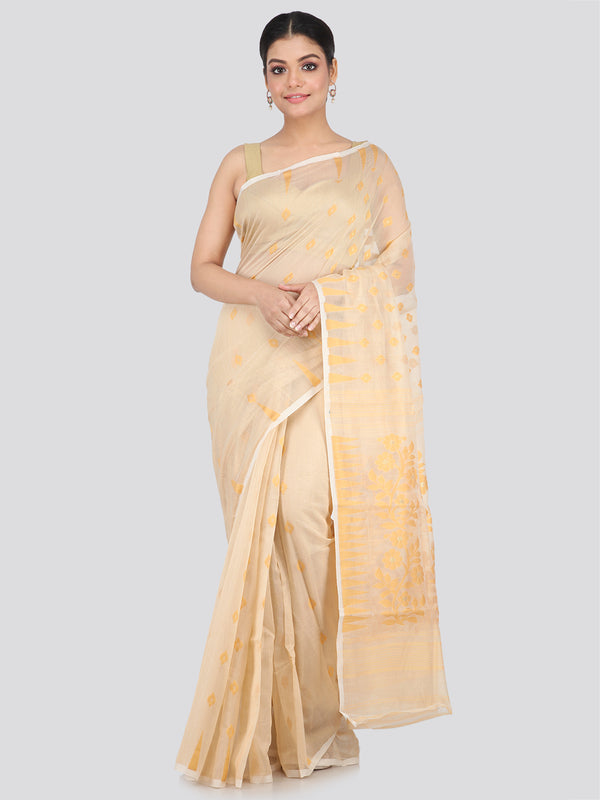 Women's Handloom Jamdani Saree without Blouse Piece