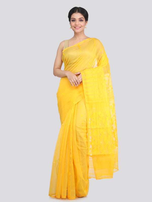 Women's Cotton Jamdani Saree Without Blouse Piece