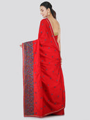 PinkLoom Women's Dupion Silk Saree With Blouse Piece (ME9_Red)