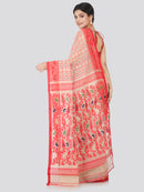 PinkLoom Women's soft Jamdani Saree without Blouse Piece (MUSJ145-0024_Beige)